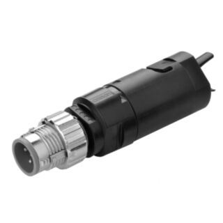 M12 connector, PVC, 4 pins, recht, ICD